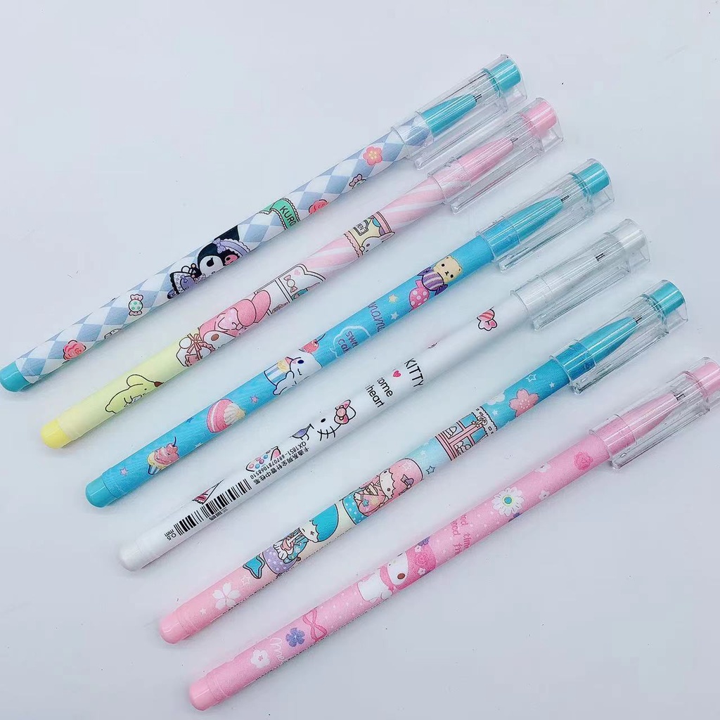 (12PCS) PULPEN SANRIO BISA DI HAPUS/ MAGIC PEN TINTA HITAM/ PULPEN CINNAMOROLL/KUROMI/MELODY/KADO ANAK