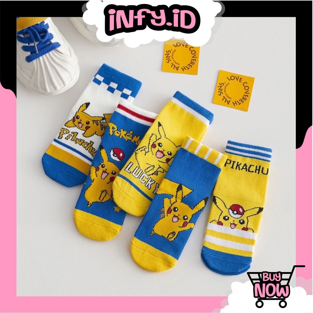 INFY - Kaos Kaki Anak Motif Pikachu Kaus Kaki Bayi Pokemon KK060