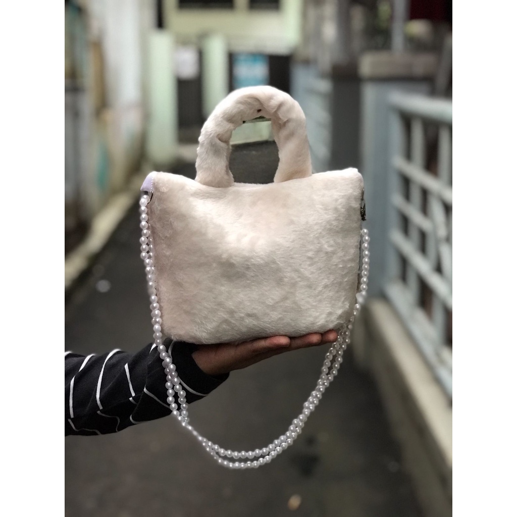 Tas Selempang Mini Wanita Fur Fluffy Tas Handbag Terry Korean Style  Premium