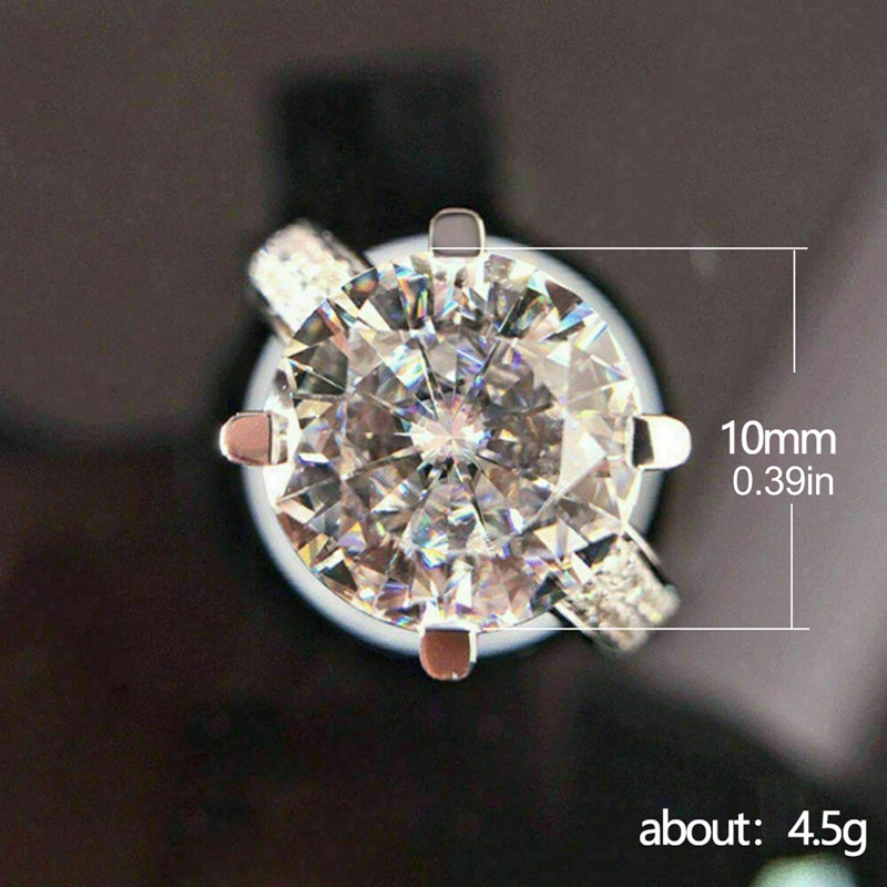 Cincin Tunangan Pernikahan Klasik Untuk Wanita Brilliant Cubic Zirconia Kristal Lamaran Cincin Perhiasan Hadiah Anniversary