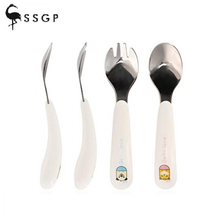 SSGP Stainless Steel Baby Spoon Fork Set - Set Alat Makan Bayi Premium