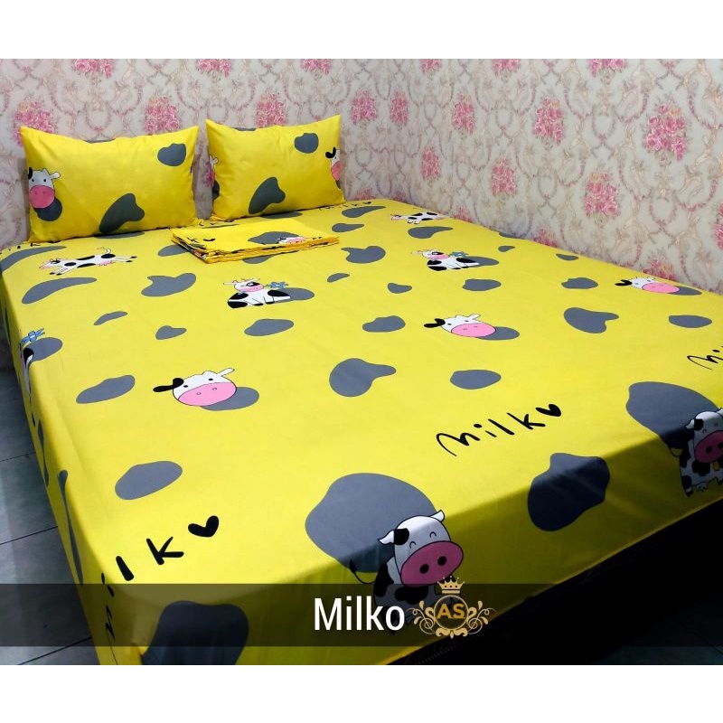 Sprei Karakter 180x200 160x200 Seprai Homemade Motif Kotak Hitam Aesthetic Katun Disperse Murah adem tidak luntur