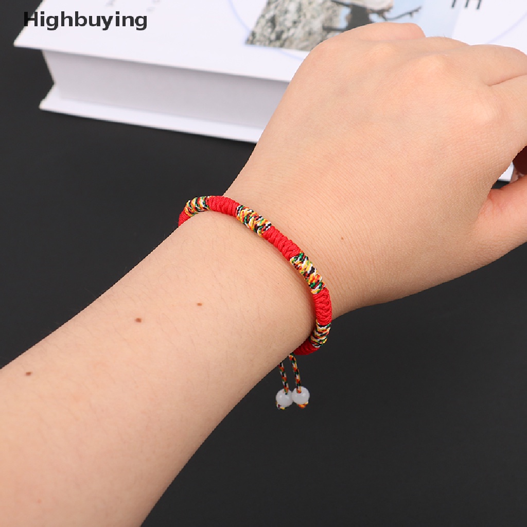 Hbid Gelang Tenun Merah Beruntung Bermutu Tinggi Buatan Tangan Budha Simpul Tali Gelang Tibet Infinity Pesona Perhiasan Hadiah Glory