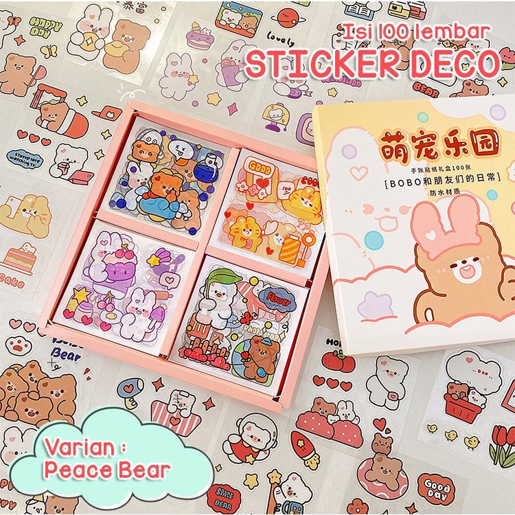 Isi 100 Lembar Sticker Stiker Deco Aesthetic Lucu Momo Stiker Anti Air Tumblr DIY Hp Stiker Motif Kartun Lucu ala Korea Dekorasi Buku Diary Memo Journal Catatan Harian Anak Sekolah Alat Tulis Bahan Stiker Transparant Bisa Untuk Kado Ulang Tahun @banyak