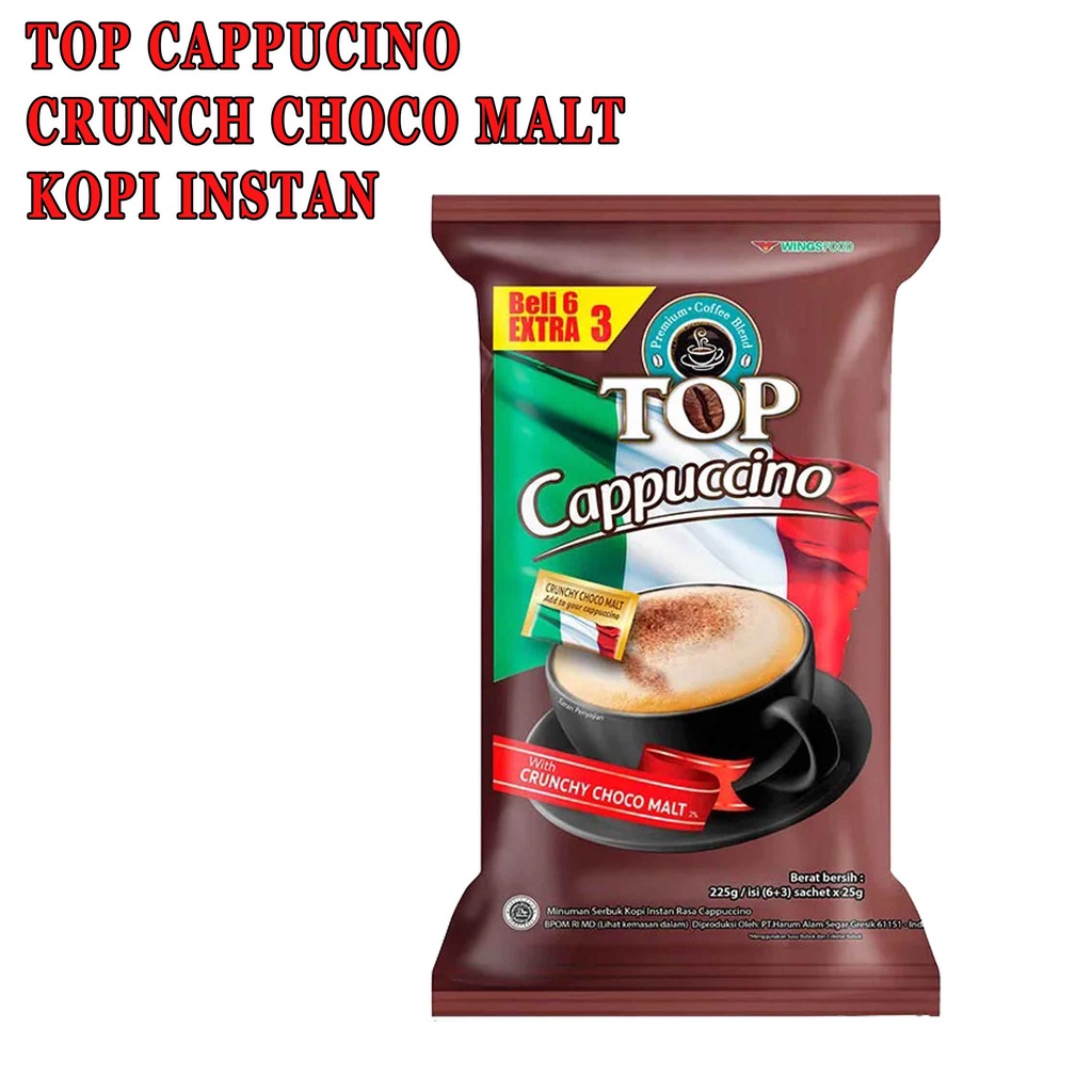 Kopi* Top Cappuccino* Isi (6+3) x25g* Kopi instan* Coffee