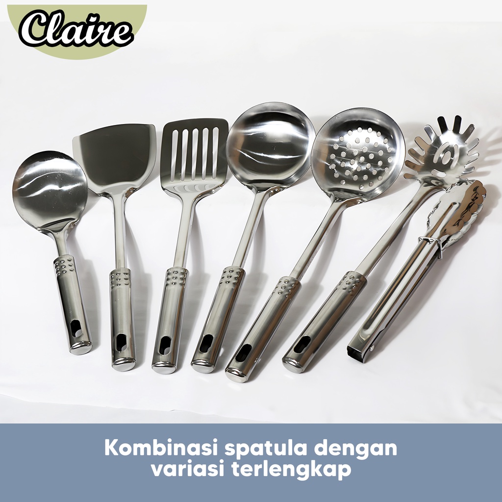 SUTIL STAINLESS STEL / 7 SET SUTIUL ALAT MASAK / SUTIL STAINLESS ANTI LENGKET