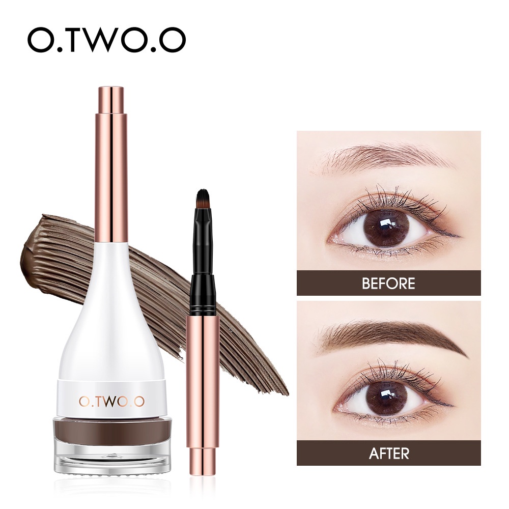 [100%ORIGINAL] O.TWO.O Waterproof eyebrow cream &amp; powder gel pomade with eyebrow brush Eyeliner smudge/SC029