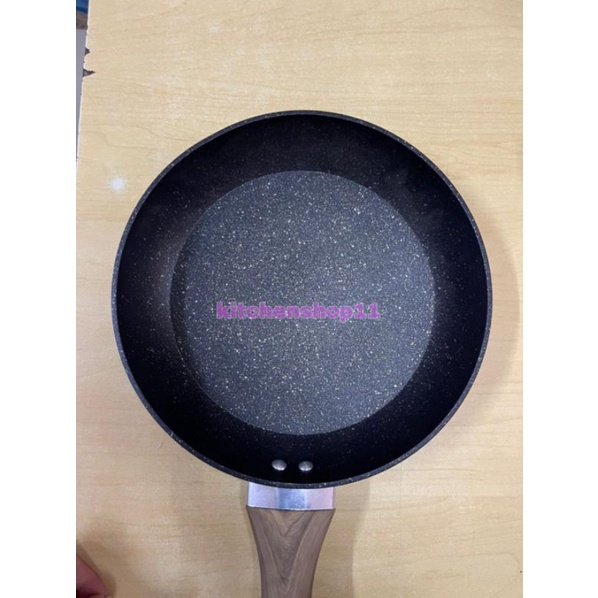 fry pan marble anti lengket induksi gagang kayu 24cm / wajan marble ceramic anti lengket / fry pan wajan keramik anti lengket 18cm 20cm 22cm 24cm