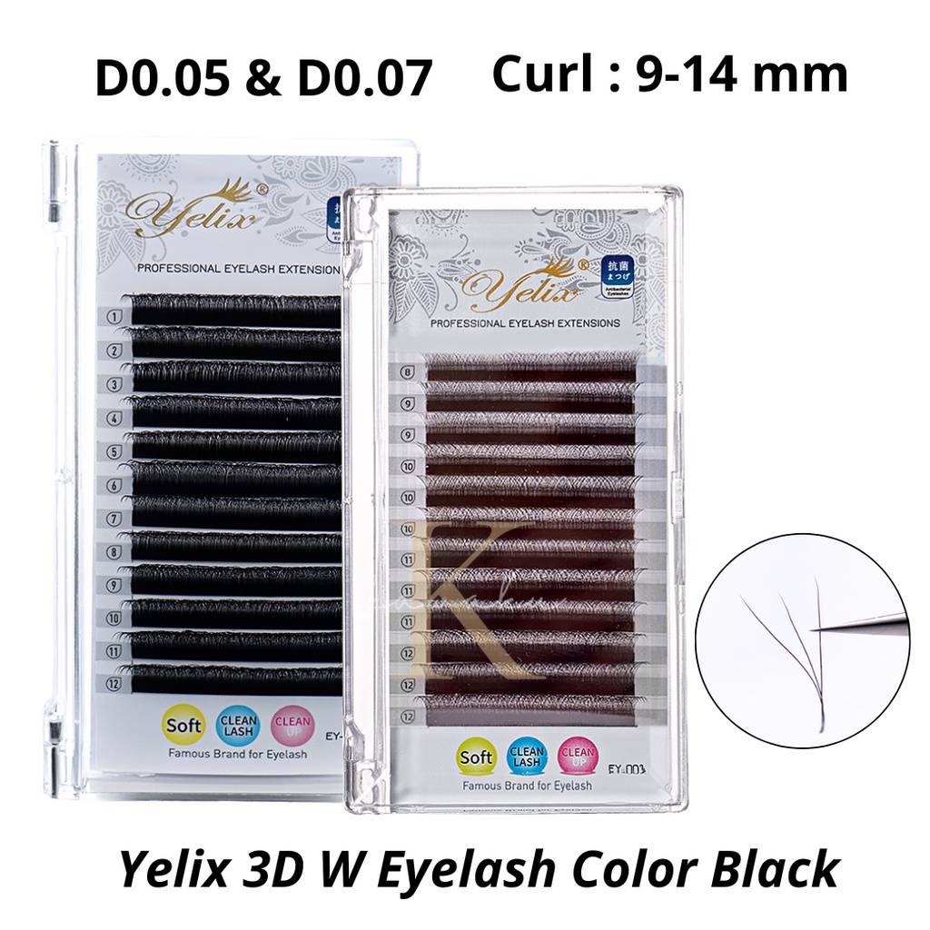 Yelix 3D W-Lashes Volume-Russian Eyelash Extension/ YELIX LABEL HIJAU