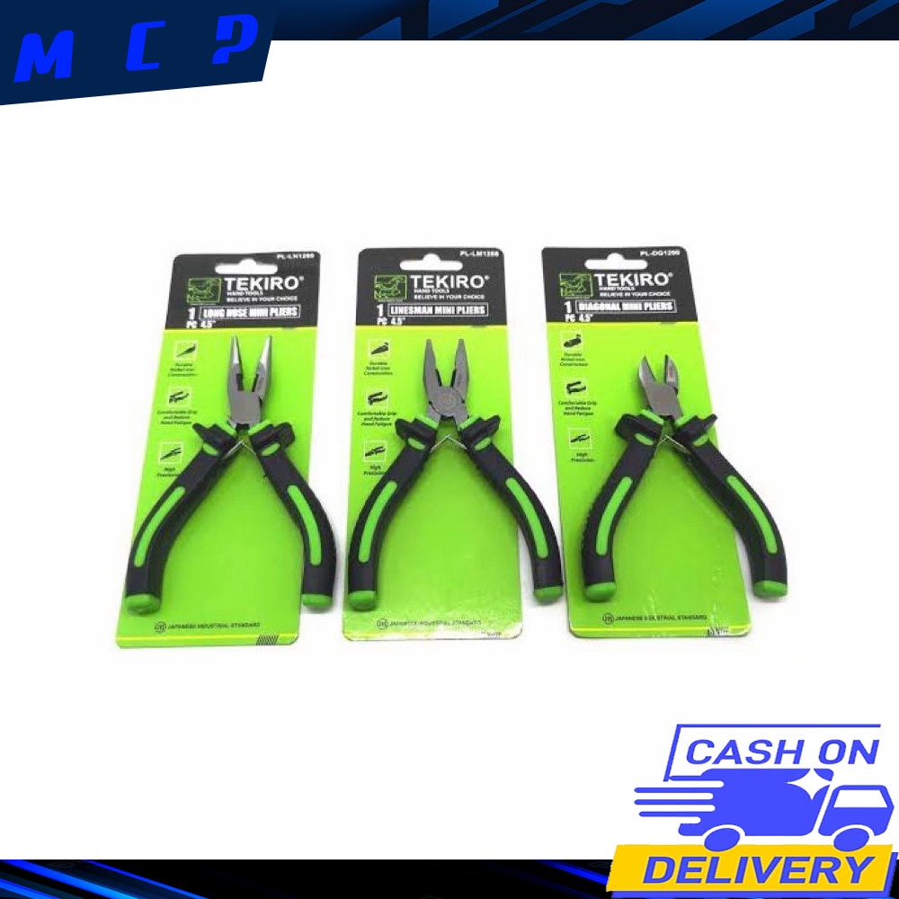 PAKET 3PCS Tang Mini 4.5'' 4.5inch KOMBINASI LANCIP POTONG Gagang Karet - TEKIRO TERLARIS DI INDONESIA