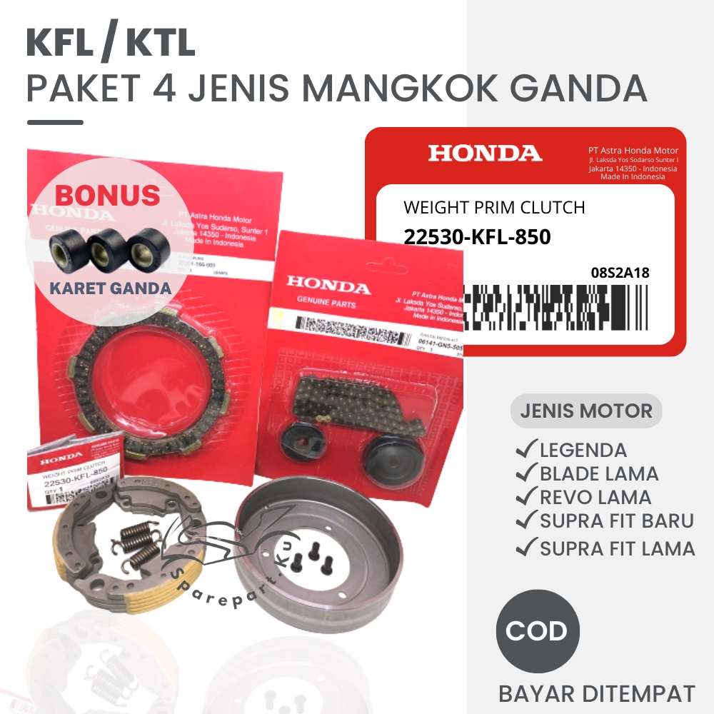 KFL / KTL BONUS KARET GANDA  + PAKET SUPRA FIT LAMA 4 JENIS RUMAH MANGKOK + KAMPAS GANDA SUPRA FIT N