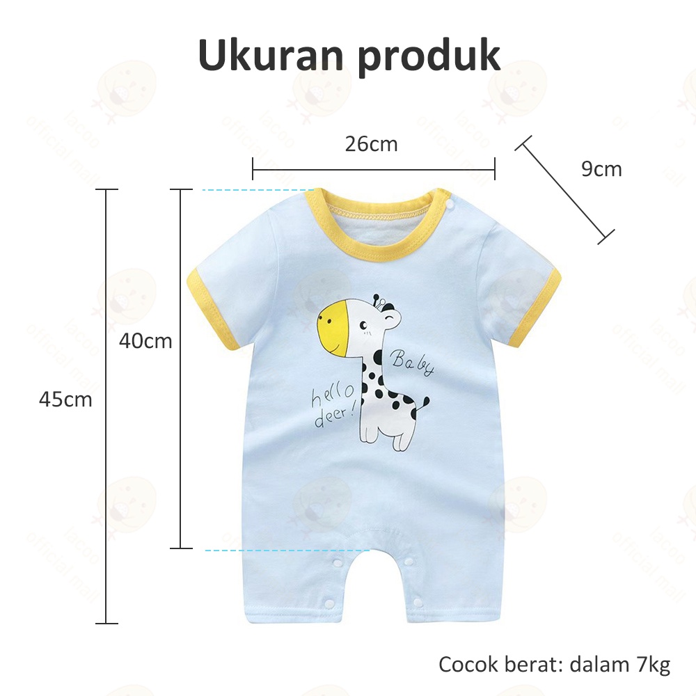 Lacoo Jumper bayi laki laki perempuan Baby playsuit button romper baju bayi karakter 0-1thn