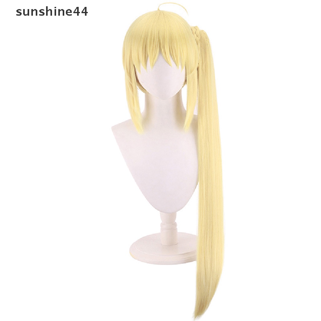 Sunshine Anime Bocchi The Rock Cosplay Gotou Hitori Cosplay Rambut Palsu Lurus Kuning Panjang 70cm.