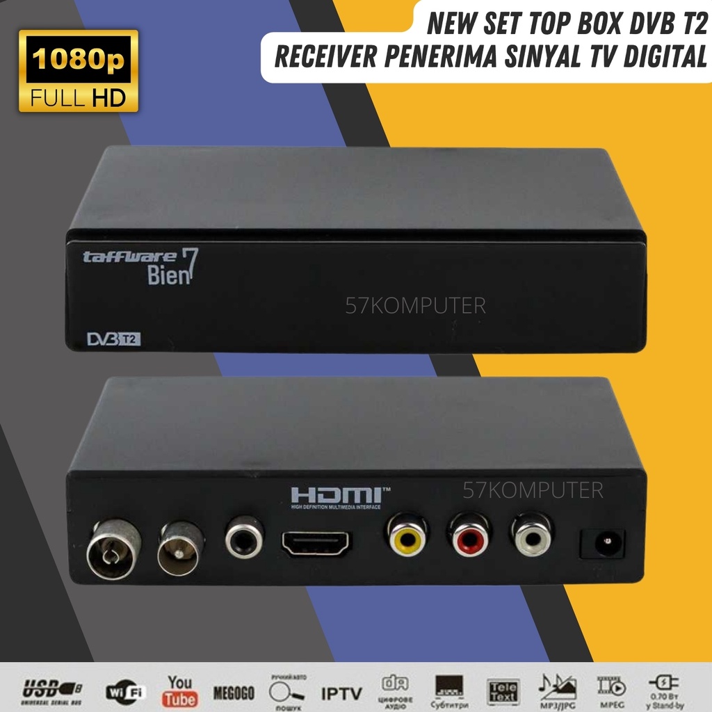 Set Box TV Digital STB DVB-T2 Penerima Siaran TV Digital Set Top Box STB DVB T2 Paket Set Box Siaran TV Digital HD