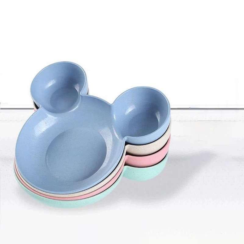 Mangkok Makan Anak Motif Karakter Lucu Mangkuk Jerami Ramah Lingkungan Anti Pecah Straw Bowl