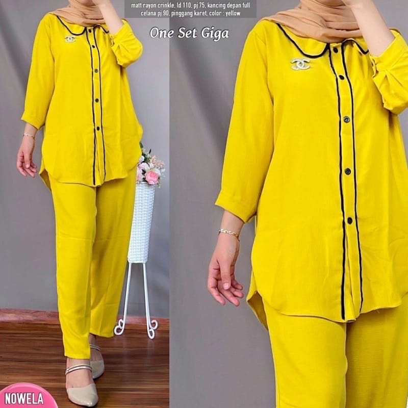 BEFAST - ZSO OOTD SETELAN WANITA MILKA / GIGA SET / Set Atasan Lengan Panjang+Celana Panjang / Outfit Wanita Hijab Kekinian / Oneset Santai Polos / Terlaris / Termurah / Oneset Wanita Keluaran Terbaru / Pakaian Casual Wanita