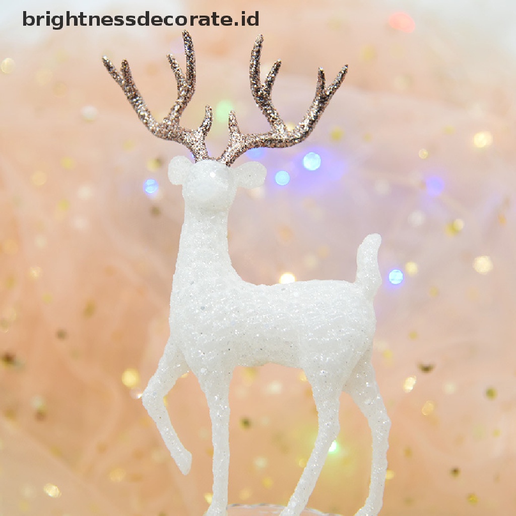 [Birth] Natal Rusa Kristal Deer Cake Dessert Hiasan Meja Xmas Home Decor Gift [ID]