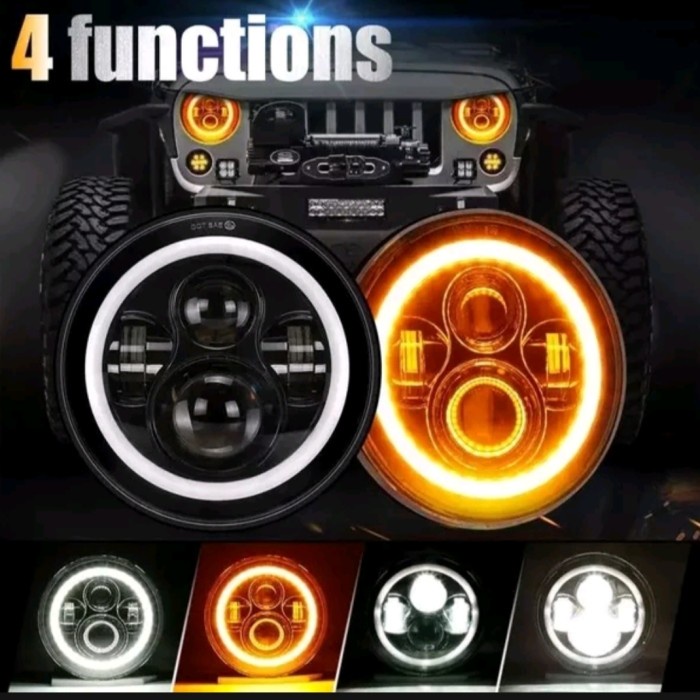 Lampu Led Daymaker 7 Inch Hallo Ring Cb Harley Jeep Katana Jimny