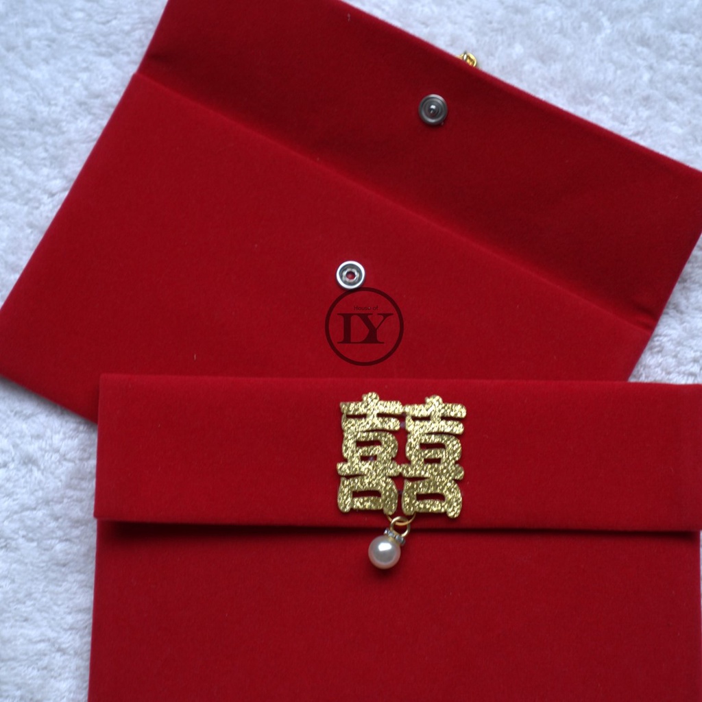 

Amplop shuang xi kain beludru/amplop angpao