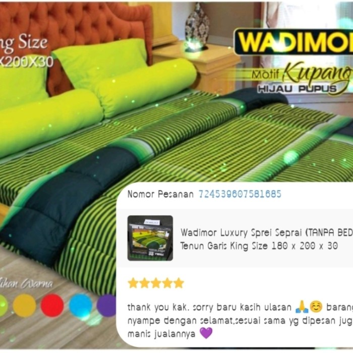 Srab Seprai Sprei Tenun King Size Wadimor Original Bantal 4 Tanpa Bedcover