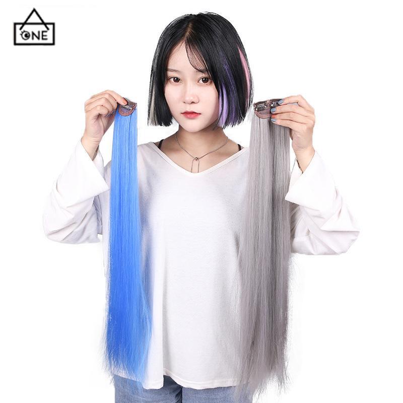 COD❤️Wig Rambut Palsu Colourful Extention Wig Rambut Palsu Wanita Aksesoris Wanita-A.one