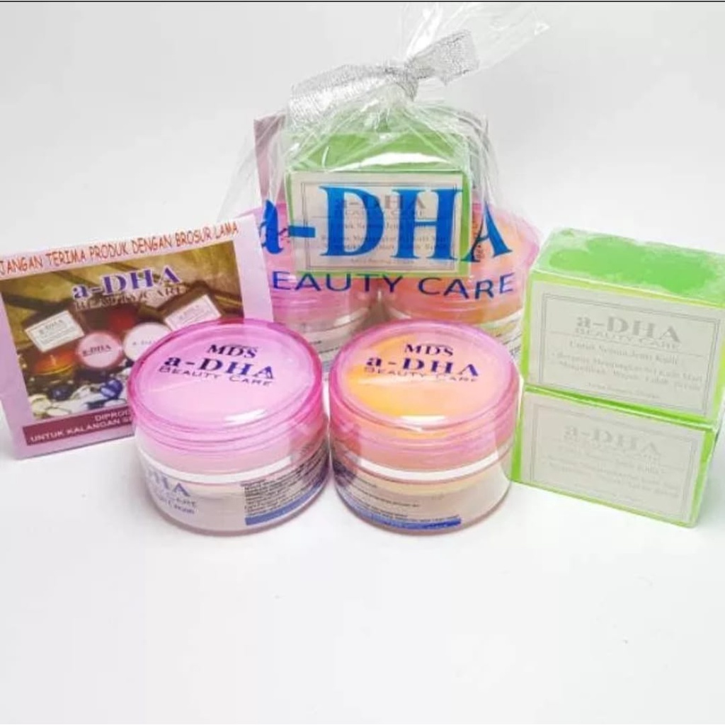 PAKET Cream Pemutih Wajah Glowing Cepat Ampuh A-DHA PINK Beauty Care ORIGINAL MDS/Cream A DHA Origin