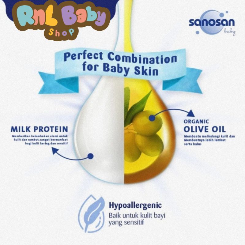 Sanosan Baby Bath &amp; Shampoo 200 ml/Sabun Mandi &amp; Shampoo Bayi Sanosan