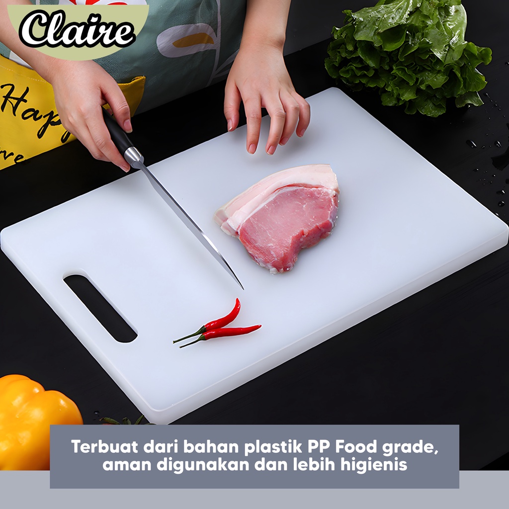 Talenan Plastik Foodgrade / Cutting Board Tebal Putih / Talenan Plastik Warna Putih ada 3 Ukuran