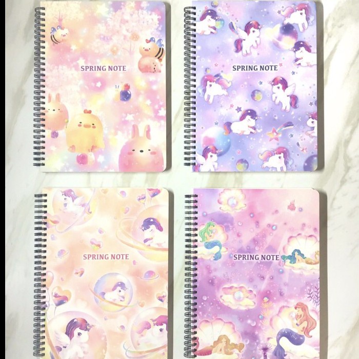 

Bts Buku Tulis Spiral 4 Index Motif Unicorn Mermaid Rabbit