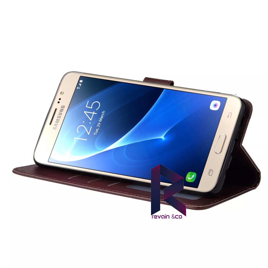 CASE SAMSUNG J3 FLIP WALLET LEATHER KULIT PREMIUM SARUNG BUKA TUTUP KESING HP FLIP CASE SAMSUNG J3