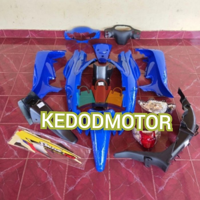 Cover Full Body Bodi Kasar Halus + Lampu Smash Lama 110 Biru