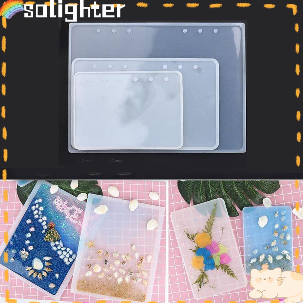 Solighter Notebook Cover Resin Cetakan Transparan DIY Kerajinan Kristal Casting Mold