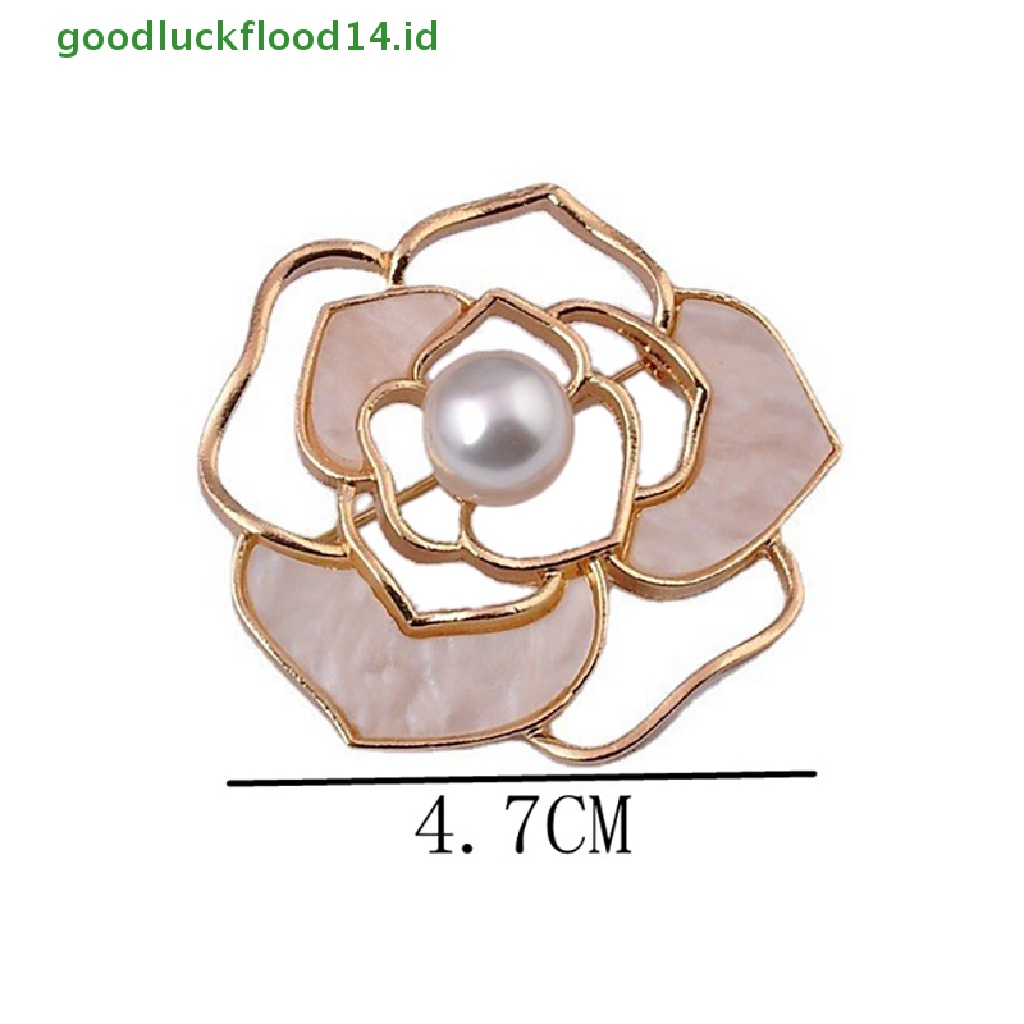 [GOOGFOUR] Fashion Mutiara Camellia Bros Bunga Wanita Bros Pin Untuk Perhiasan Bros Tetap Pakaian Pin Sweater Mantel Aksesoris Pakaian [TOP]