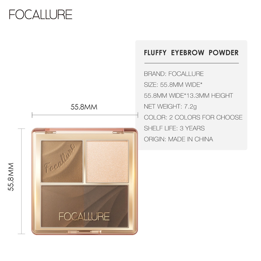 FOCALLUER 2PCS Eyes Makeup set Multi-Use Eyebrow Powder &amp; Waterproof Long-lasting Gel Eyeliner