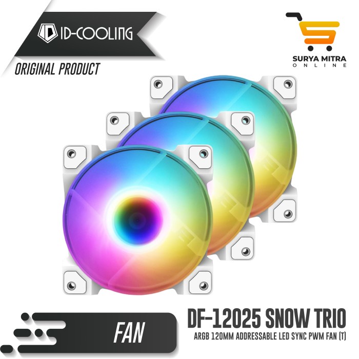 Fan Casing ID-COOLING DF-12025 ARGB SNOW TRIO 120mm Addressable LED