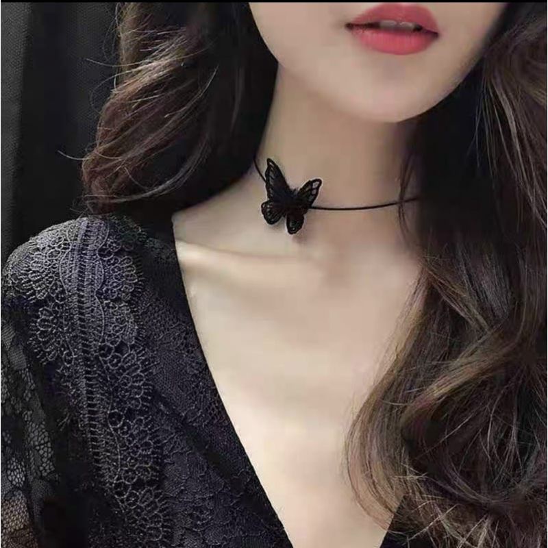 PROMO 2.2 KALUNG WANITA CHOKER TALI SIMPLE KUPU ELEGANT