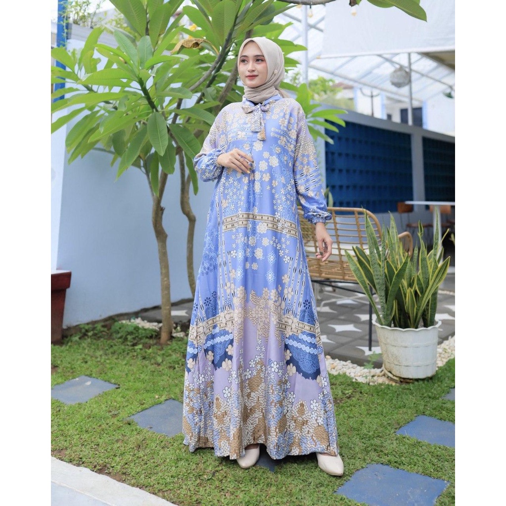 Dress Gamis Zulfina Silky Premium Bunga