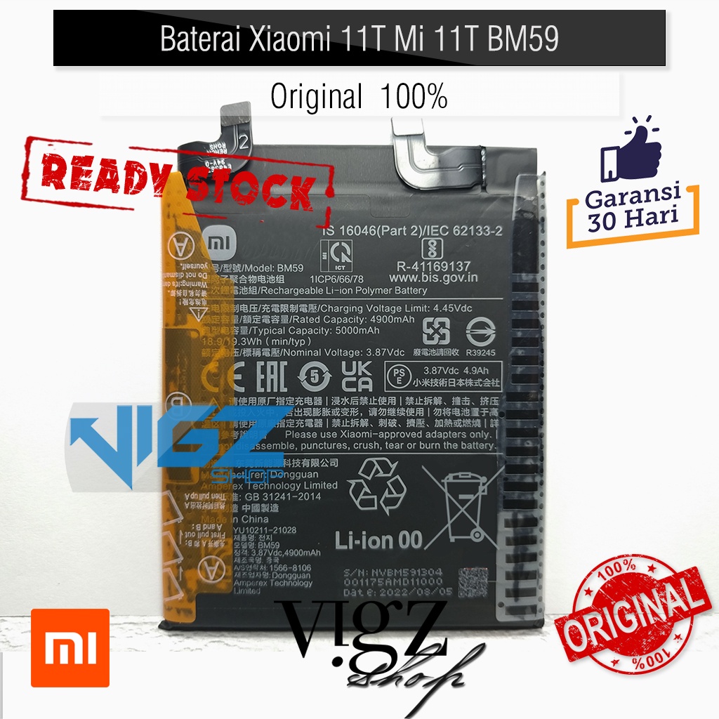 Baterai Xiaomi 11T Mi11T BM59 Original 100%