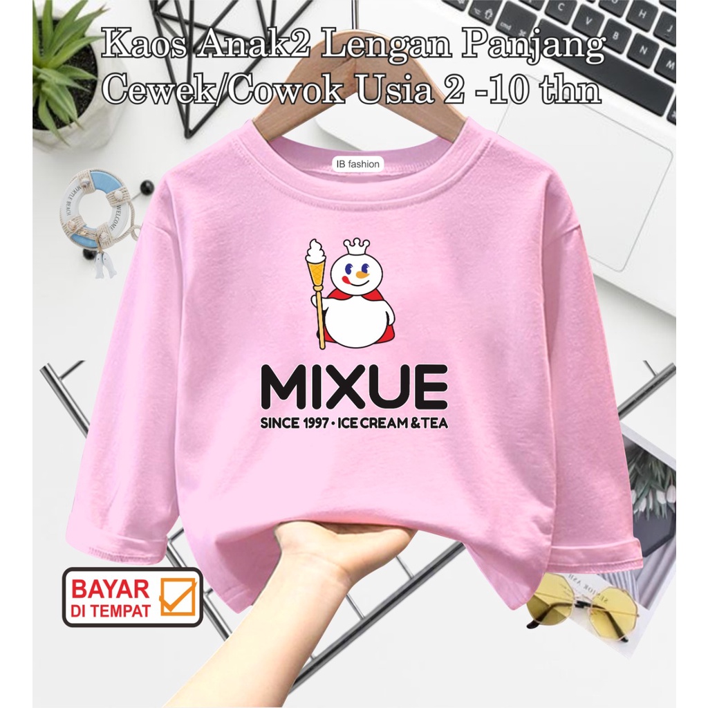 ((IB))KAOS ANAK2 UNISEX PANJANG/MIXUE DIGITAL SABLON