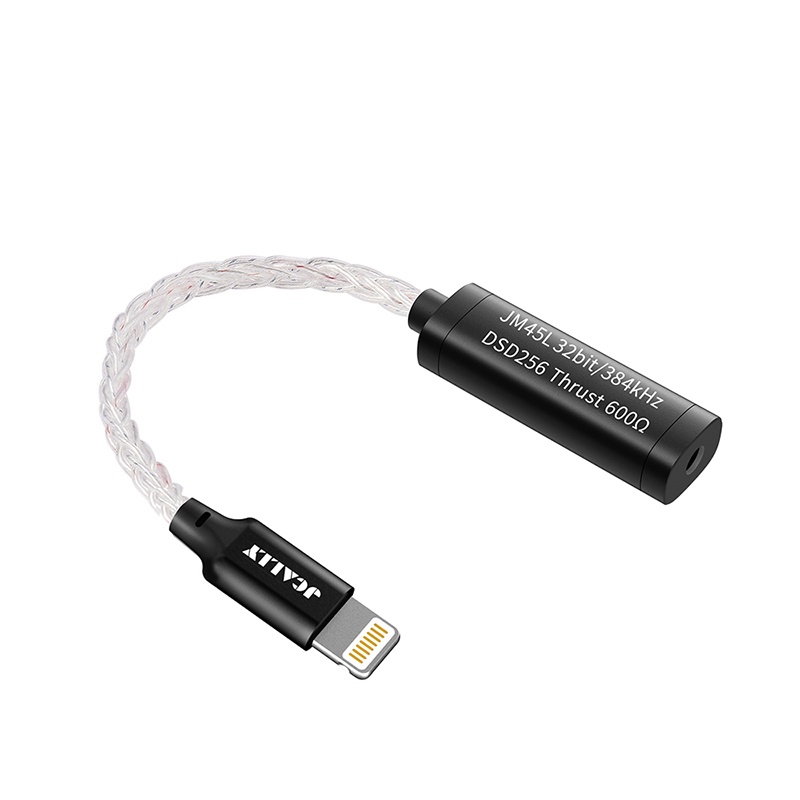 Jcally JM45 JM45L HIFI Portable Digital Auido Code Chip ES9318 Tipe C Light-ning Earphone Decoding Adapter Headset Kabel Sliver