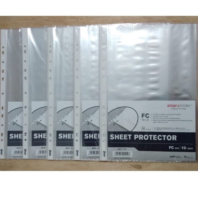 

InterX Folder Sheet Protector / PP Pockets F4 isi 10 Lembar -Pack