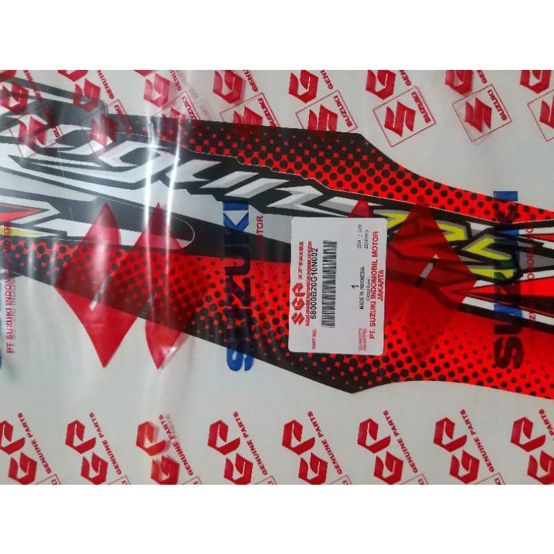 Striping set shogun SP FD 125CC SGP merah hitam 2005