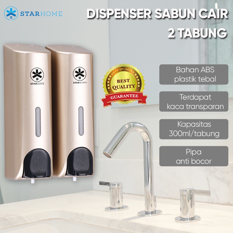 Tempat Sabun Cair Double Tempat Sanitizer Dispenser Sabun Cair 600 ml  Anti Macet Anti Bocor Dispenser Sabun 7116-2