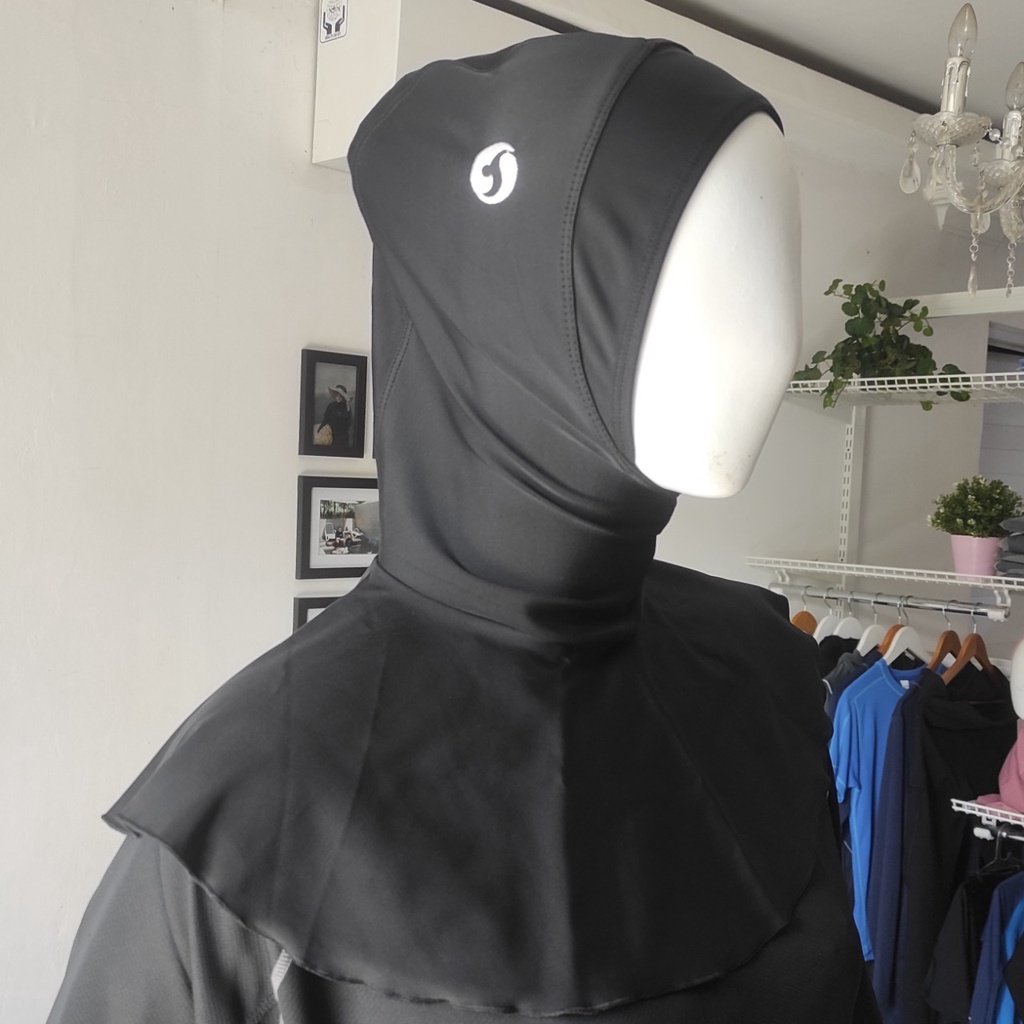 Hijab Jilbab Kerudung Renang Pendek Hitam Sporte Jenny