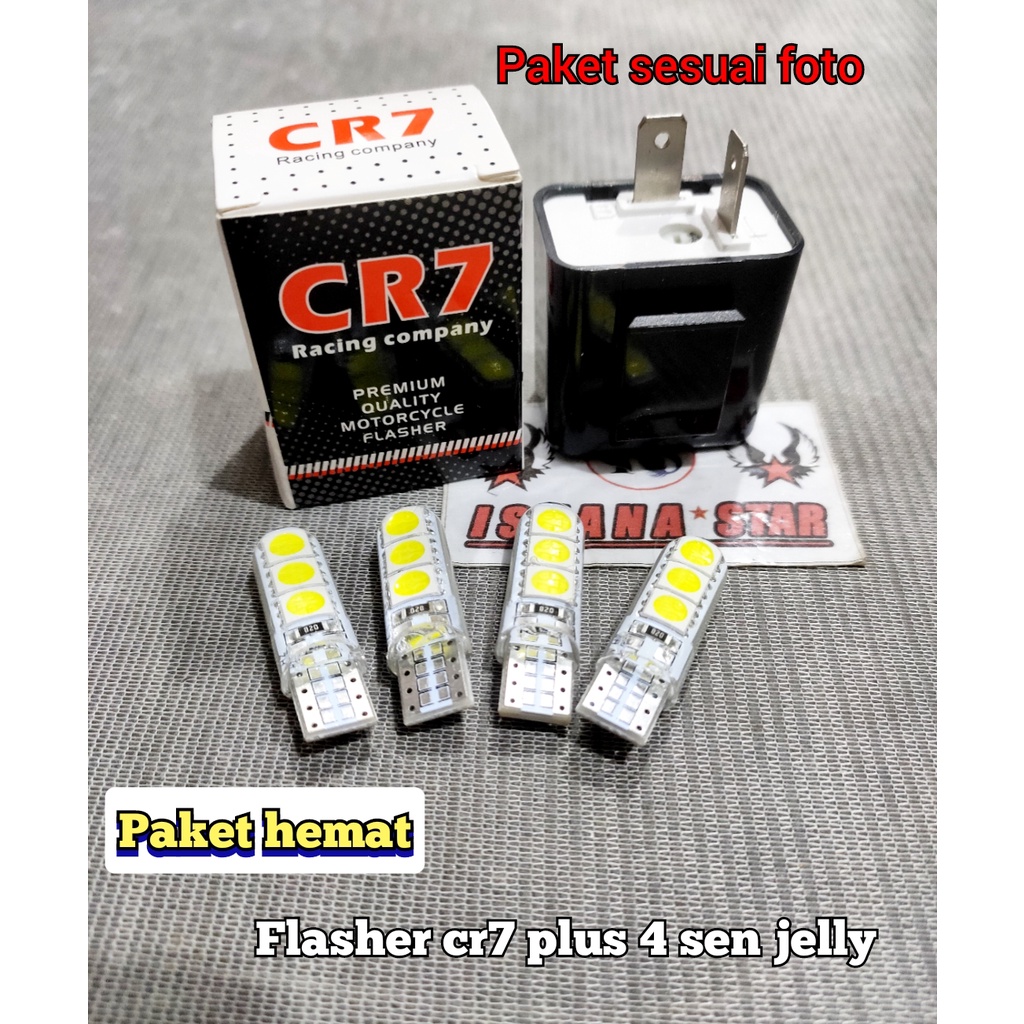 PROMO PAKET SEN SEIN 4 BIJI+FLASHER CR7 UNIVERSAL