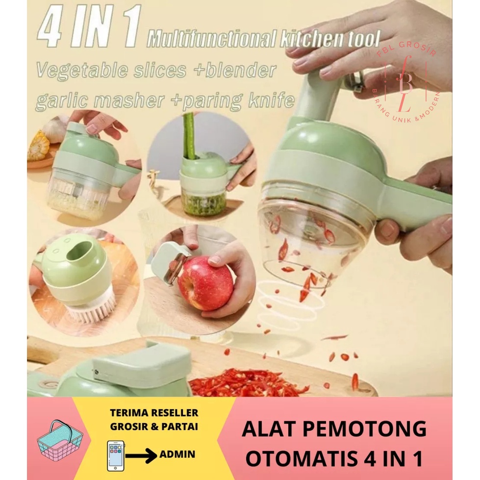 ALAT PEMOTONG OTOMATIS 4 IN 1 VIRAL BLENDER CHOPPER PENGGILING PORTABLE MULTIFUNGSI PISAU DAPUR OTOMATIS FREE PACKING BUBBLE FBL