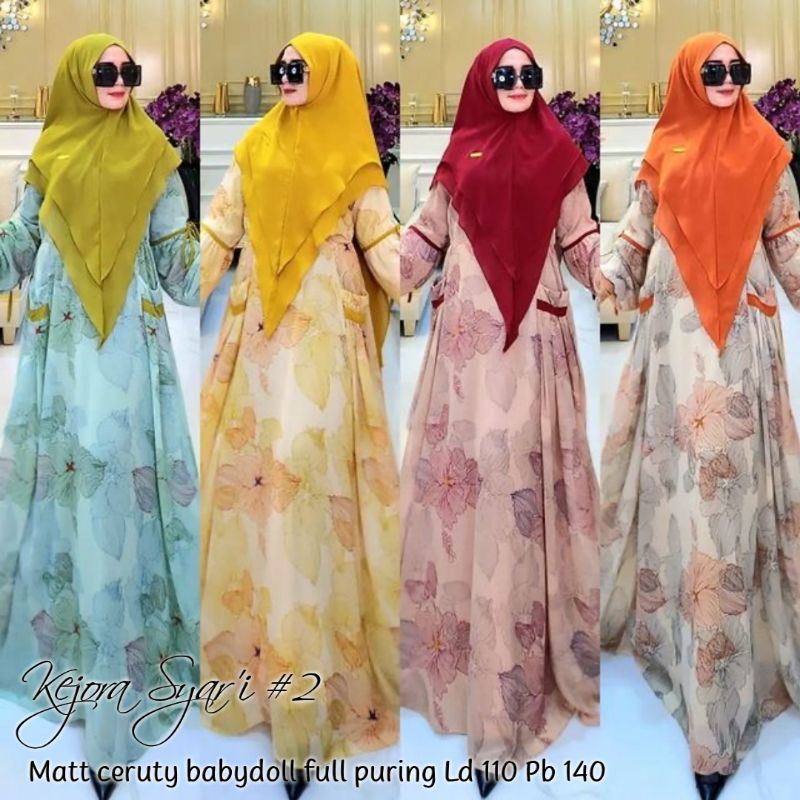 KEJORA SYAR'I | GAMIS HIJAB 2 LAYAR FULL CERUTY