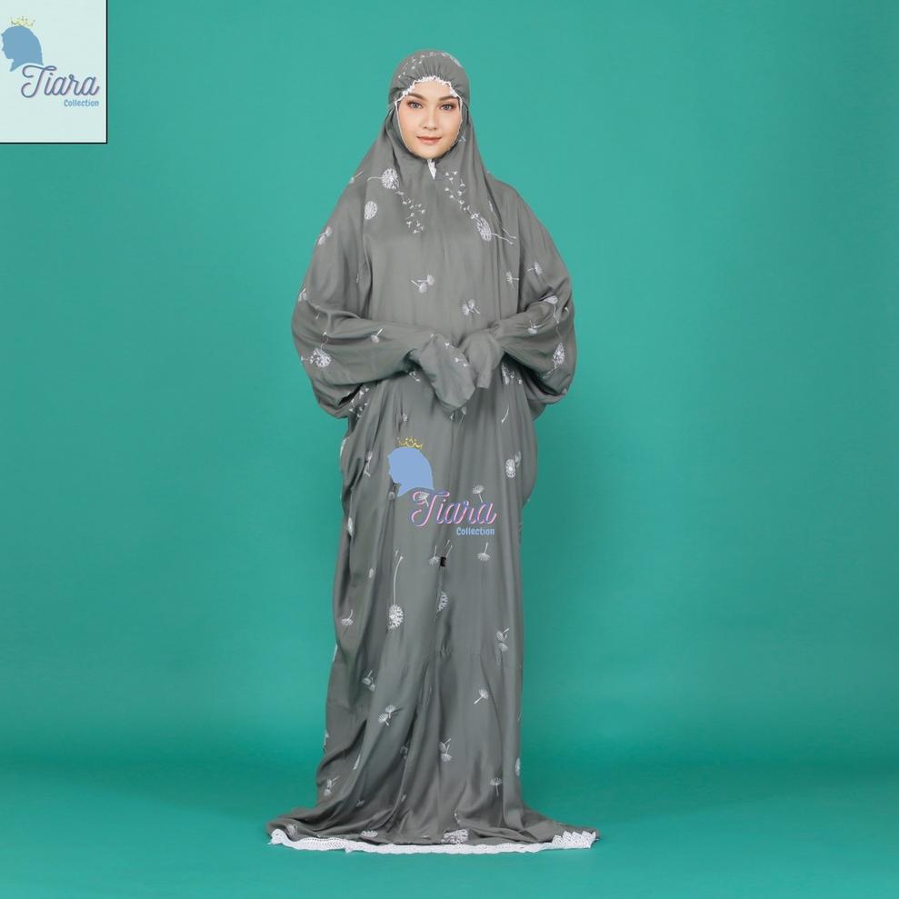 MUKENA TERUSAN TIARA Motif BUNGA DANDELION Full Bordir Mewah - Mukena Lajuran Dewasa Rayon - Mukenah