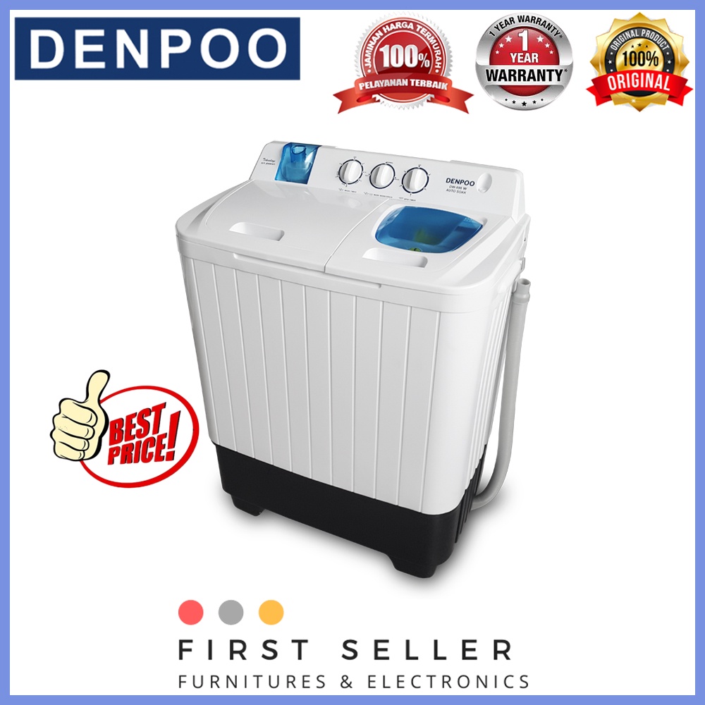 DENPOO MESIN CUCI TWIN TUB 2 TABUNG DW-898 (8 KG)