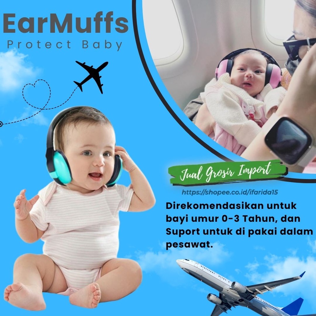 Earmuffs Baby Pelindung Telinga Anak Bayi Peredam Suara Dari Kebisingan